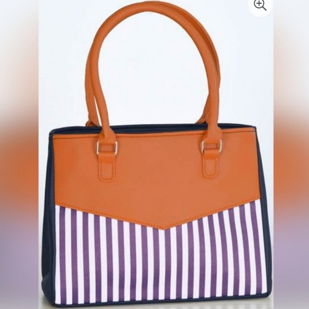 😺VENUS Nautical Handbag/Satchel in Navy, Beige & White